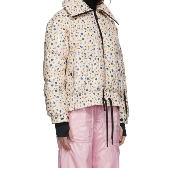 MONCLER GENIUS  Moncler Grenoble Pink Down Printed Chambairy Jacket Sz 2 - Picture 2 of 8